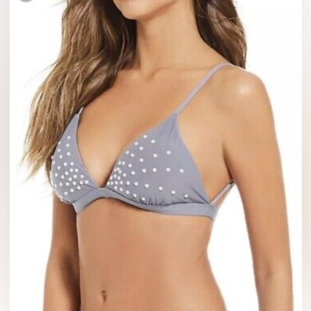 Gianni Bini Blue Denim & Pearl 2 Piece Bikini Size Large